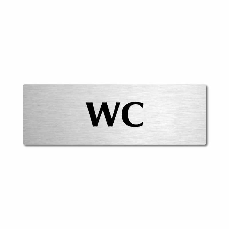 WC, stříbrná popiska na dveře